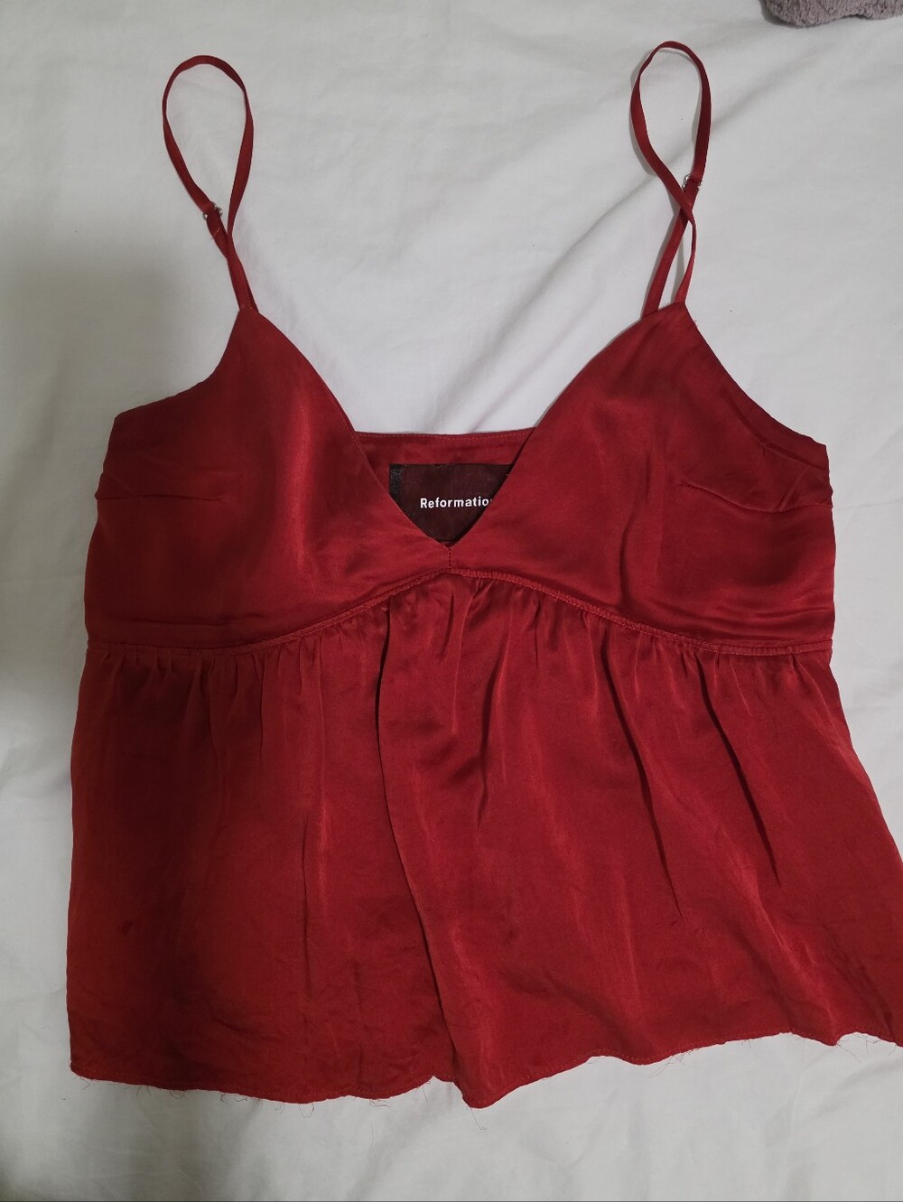 Reformation Silk Red Camisole Tank Top